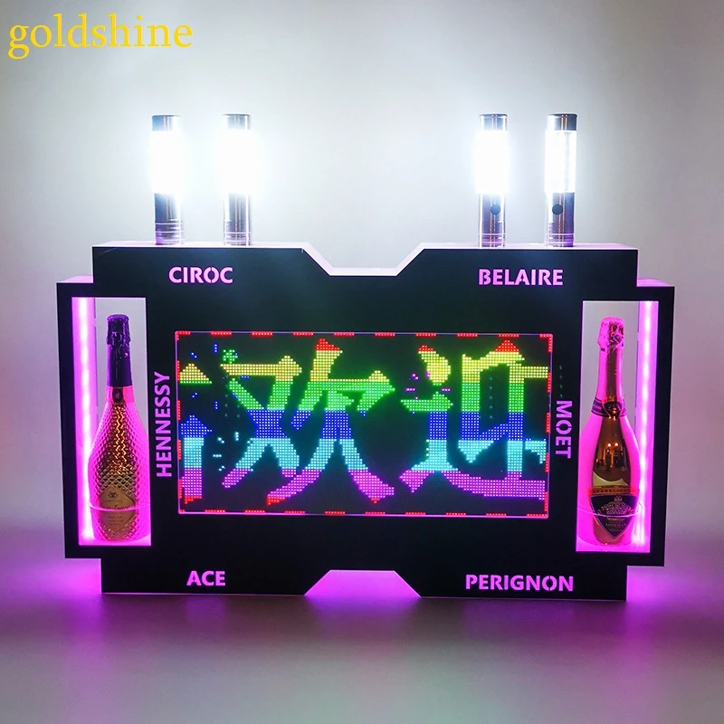 LED Glowing Magic for Acrylic Modern Durable Wine Rack Customizable Screen Bar KTV Stand for Weddings Barware Halloween
