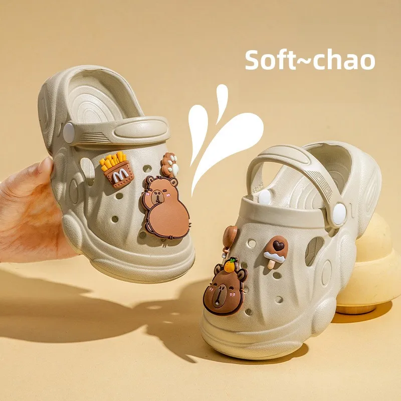 

2026 сандалии, детские садовые тапочки «сделай сам», нескользящие детские тапочки на платформе, летние тапочки с героями мультфильмов, пляжные сабо, обувь