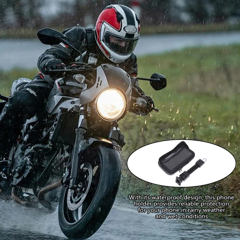 

Waterproof Motorbike Phone Holder Case for Rear View Mirror / Handlebar 360 Degree Rotation Flexible Cellphone Mount for 4-7Inch