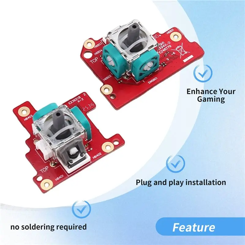 B04C-For ROG For Ally X Compatible Hall Effect Joystick Module Electromagnetic Analog Thumbstick Anti-Drift Design 2 Million Tim