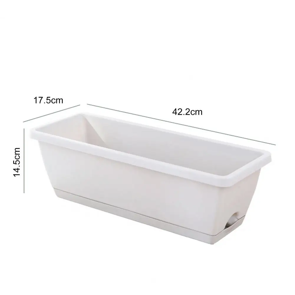 Maceta Rectangular de gran capacidad, resistente al impacto, diseño de orificio de drenaje, alféizar de ventana, maceta de verduras, caja de maceta,