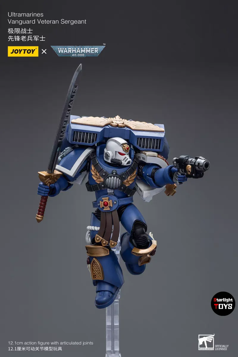 

【Доставка в течение 24 часов】Игрушечная фигурка JOYTOY Warhammer 40K Ultramarines Vanguard Veteran Sergeant, подарочная модель, масштаб 1/18