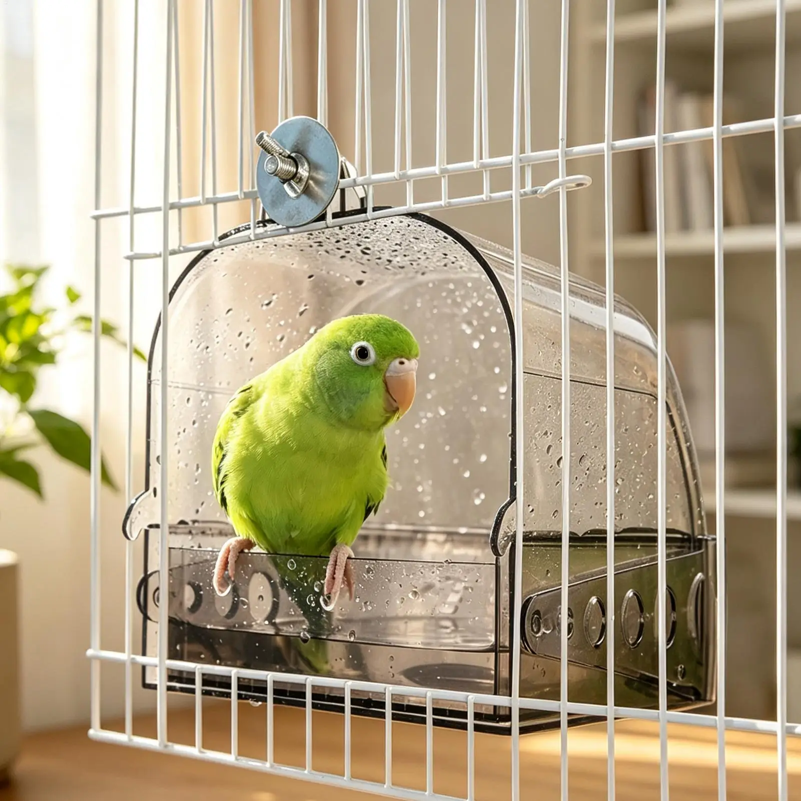 Parakeet Bath Hangable Detachable Portable Shower Bathtub Cockatiel Bird Bath Conure Tub For Cockatiel Conure Macaw Home Indoor view 2