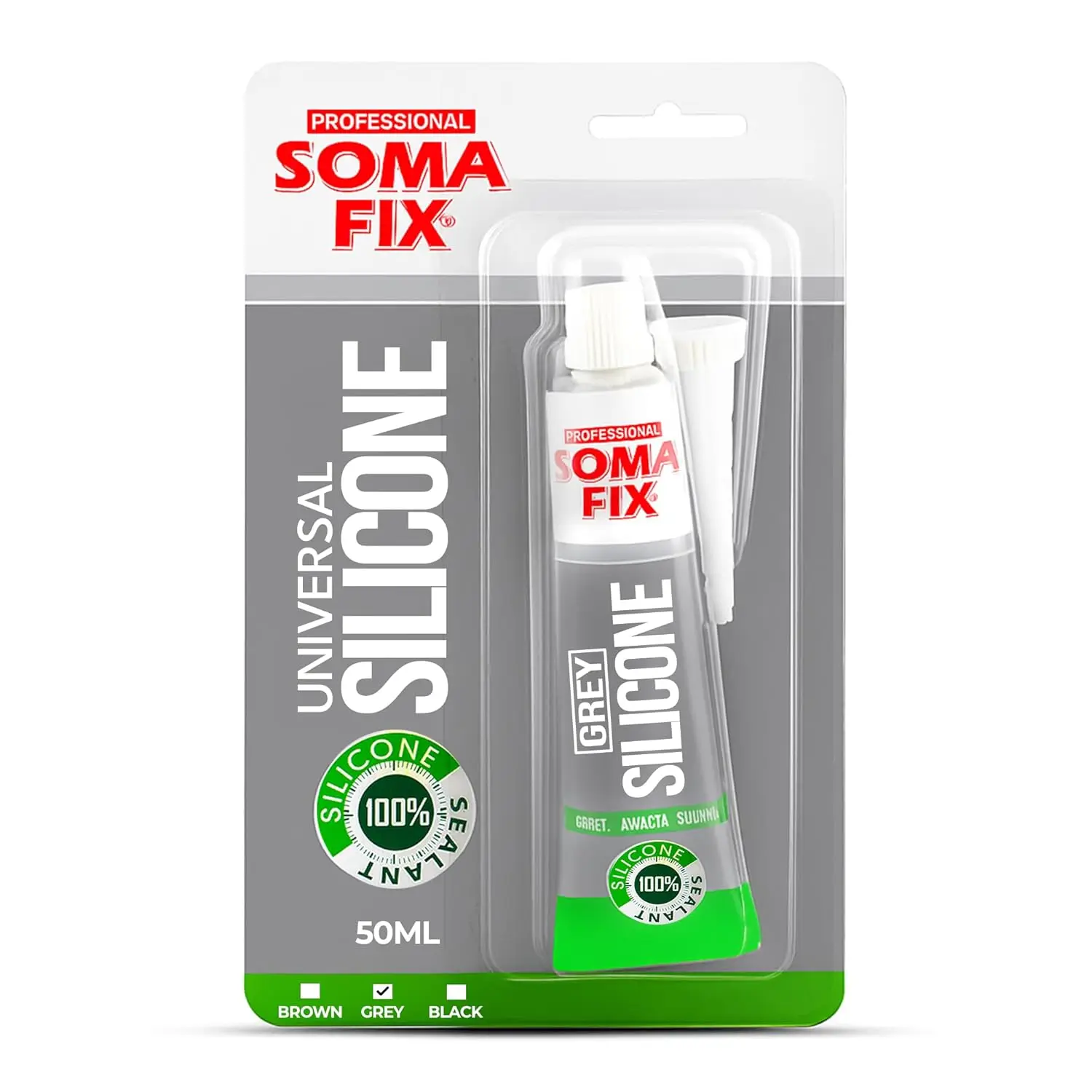 

Gray Silicone Caulk - Easy Squeeze Tube, Multi-Purpose Waterproof Sealant for Wood, Kitchen, Bathroom, Sink, Windows - 1.7 fl oz