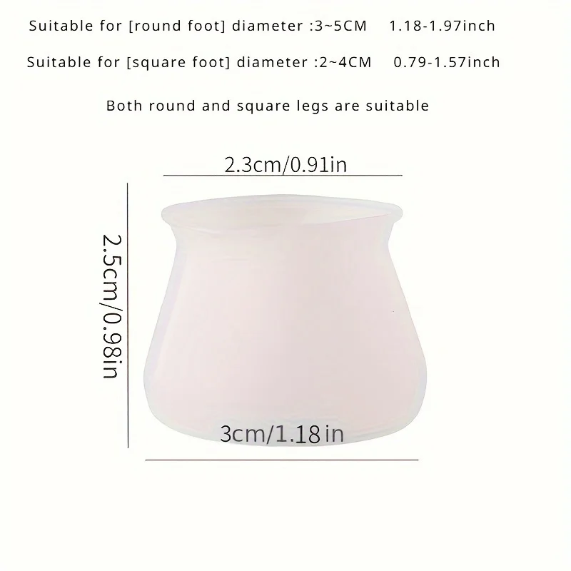 8pcs Furniture Leg Protectors, Durable Silicone Anti-Slip Chair Floor Protectors Pads for Table Chair, Enhanced Stability Safety