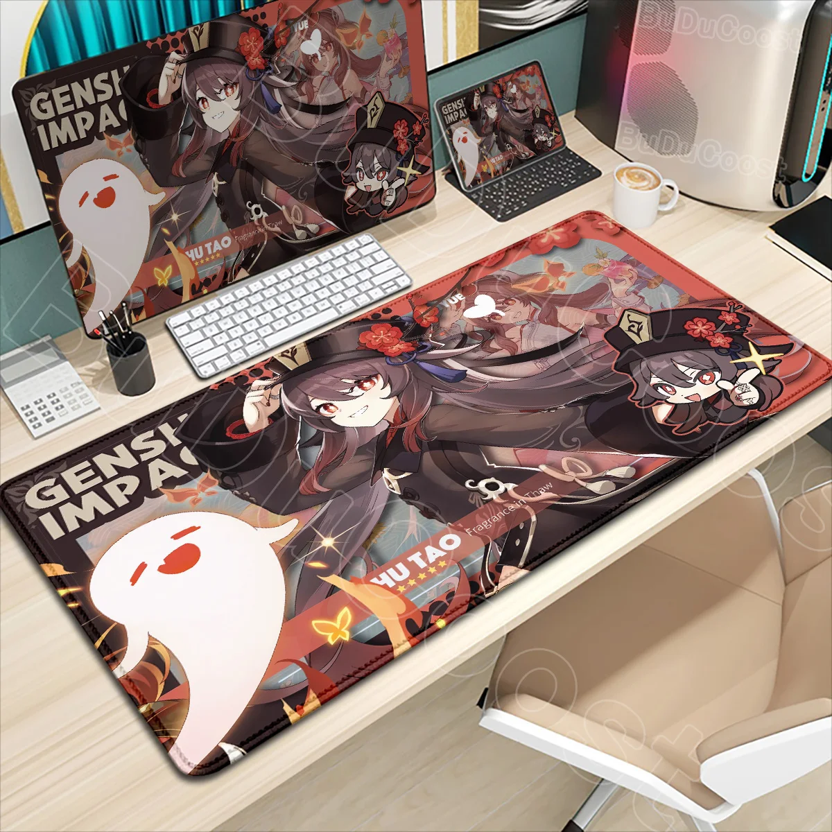 

New Genshin Impact Character Poster Mouse Pad Large Size Anime Desk Mat Computer Laptop Gaming Accessories Hu Tao Lyney Mousepad