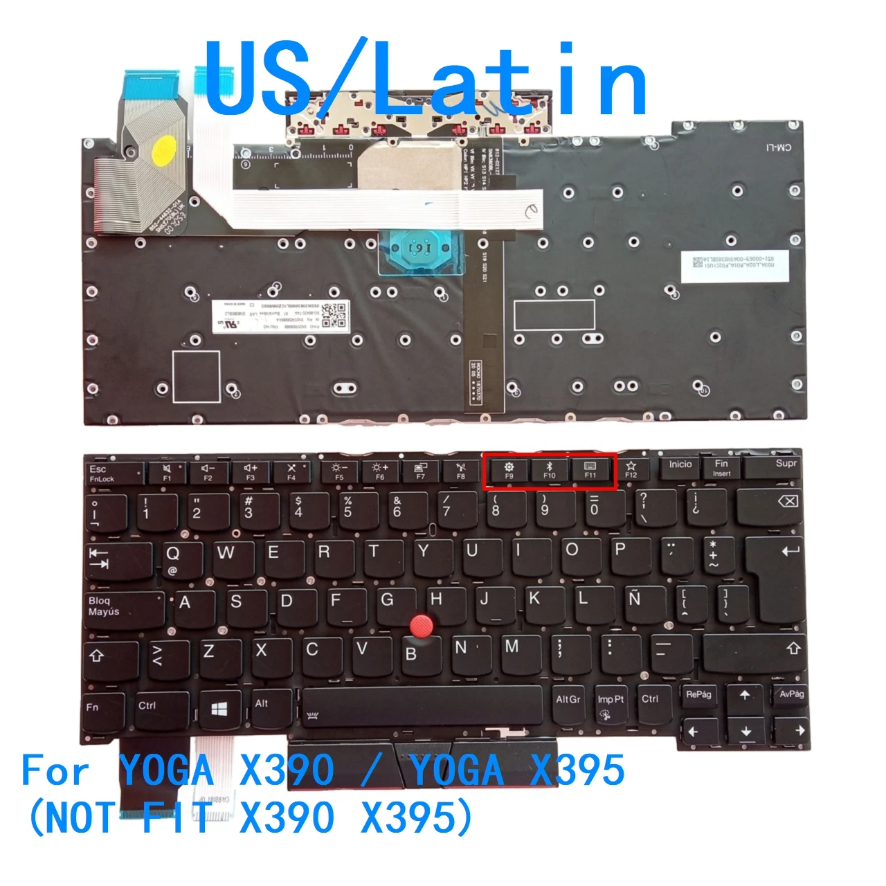 

Новая американская латинская клавиатура с подсветкой для ноутбука Lenovo Thinkpad YOGA X390/YOGA X395 (НЕ подходит для X390 X395) 01YP080 01YP160 01YP072