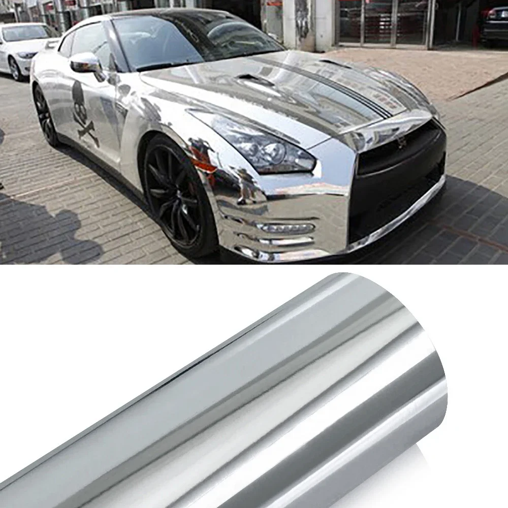 

152*30cm Car Stickers Chrome Glossy Mirror Vinyl Films For Vehicle Laptop Computer Motorcycle Bicycle Cover Auto Accessories