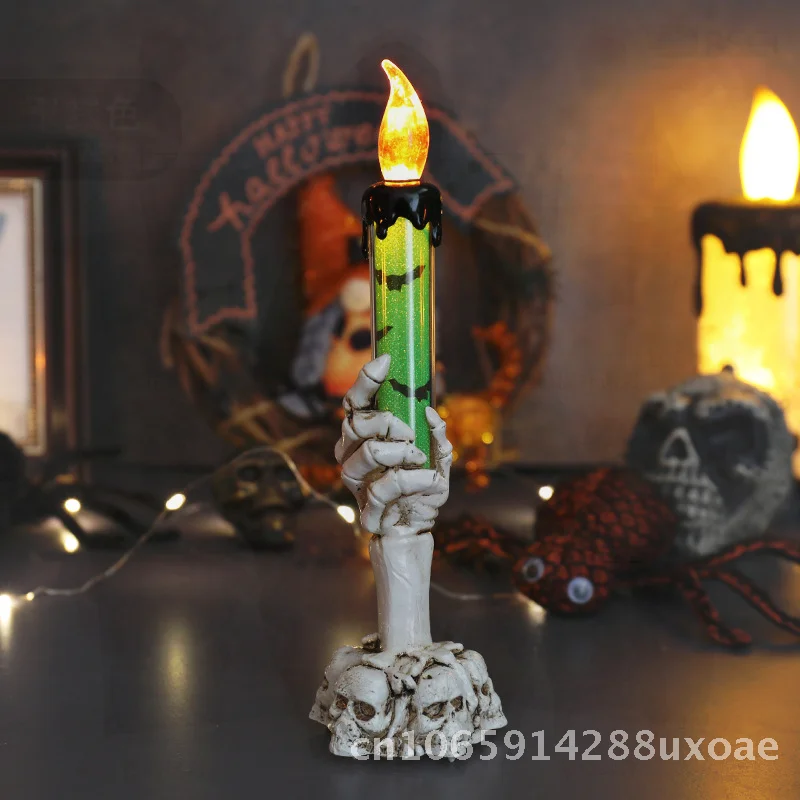

Halloween Skull Ghost Hand Lamp Remote Control Candlestick Light Creative Home Decoration Props Multicolor Ornaments