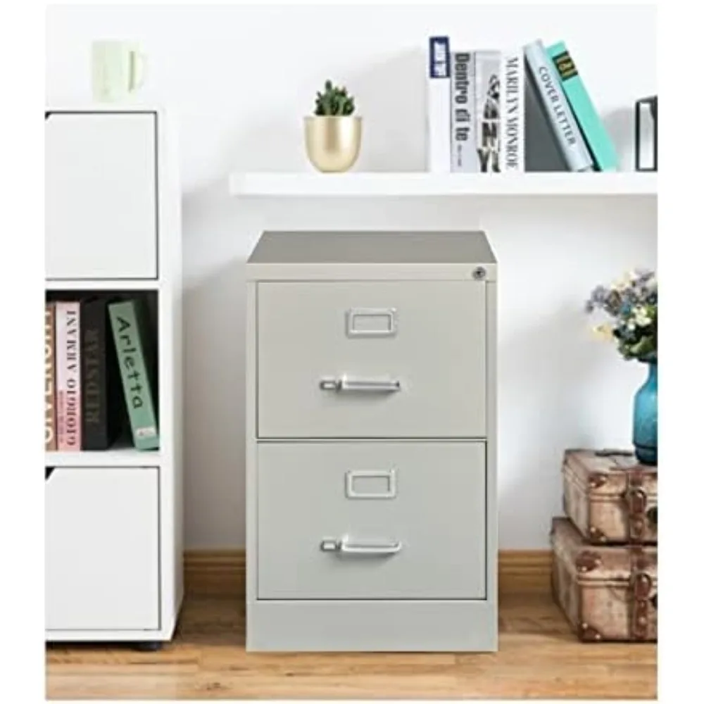 File Cabinet, 2 Drawers Vertical Gray Metal Filing Cabinet Pre-Assembled, is built to withstand the rigors of daily use, Grey