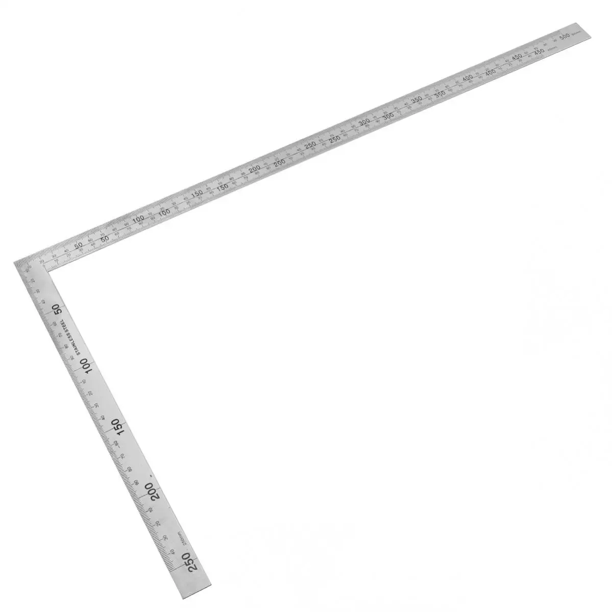 250 x 500mm Thicker 1mm 90 Degree Right Angle Ruler for Woodworking Office Stainless Steel Ruler