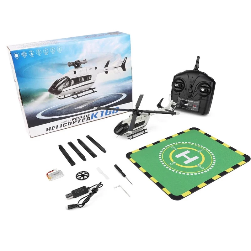 Rc Helicopter Wltoys K160 2.4G 4 Channel 6-Axis Gyro Brushless Motor LED Remote Control Airplane EC-145 Simulation Aircraft Toy