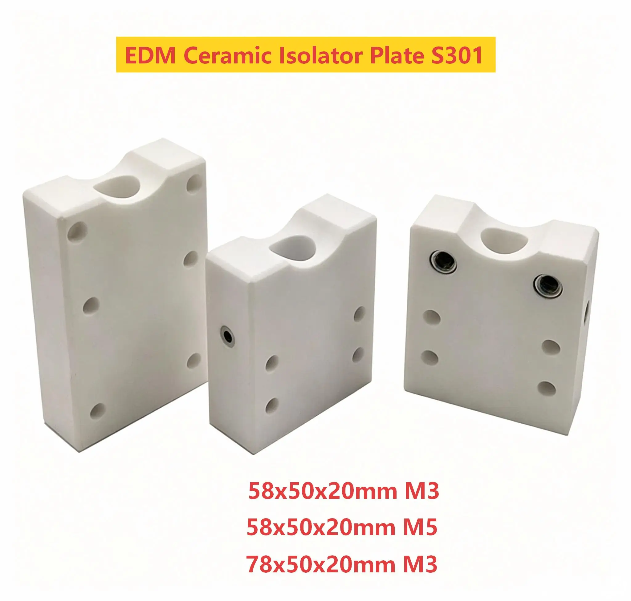 3080178,Insulation Board,Ceramic Isolator Plate S301,78*50*20mm/58*50*20mm, apply for Sodick Wire Cut EDM Machine,1pcs