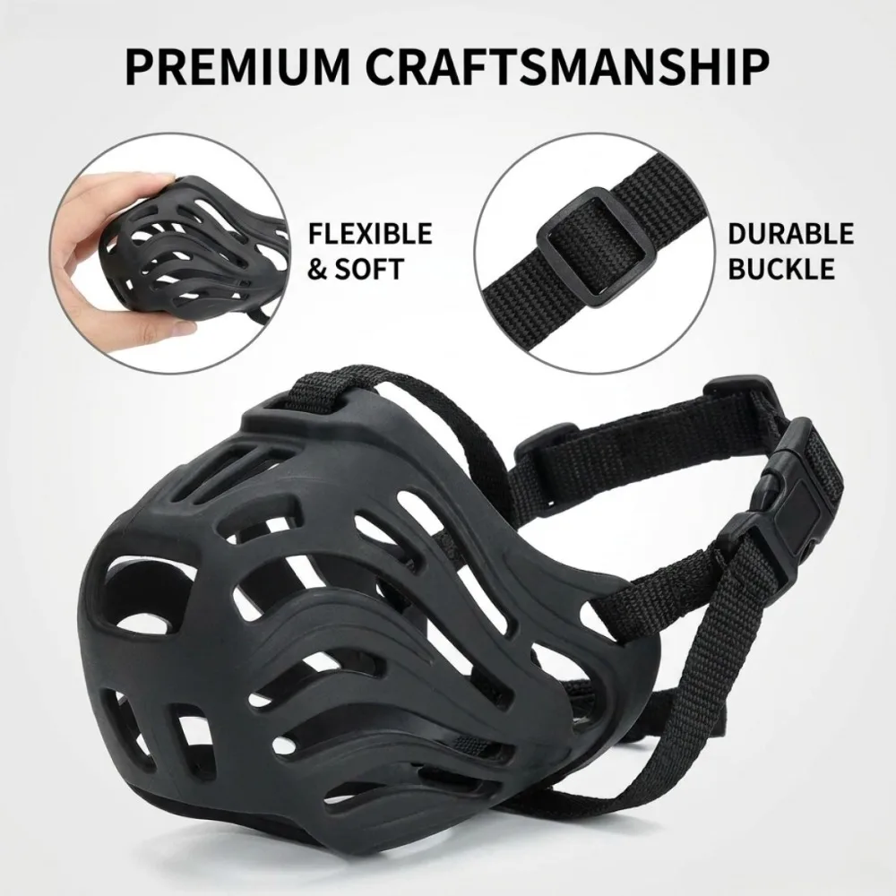 Hundemaulkorb gegen Bellen, Beißen und Fressen, Praktisches Gadget für Kleine, Mittlere und Große Hunde, Haustier-Mundmaske – Detail 5
