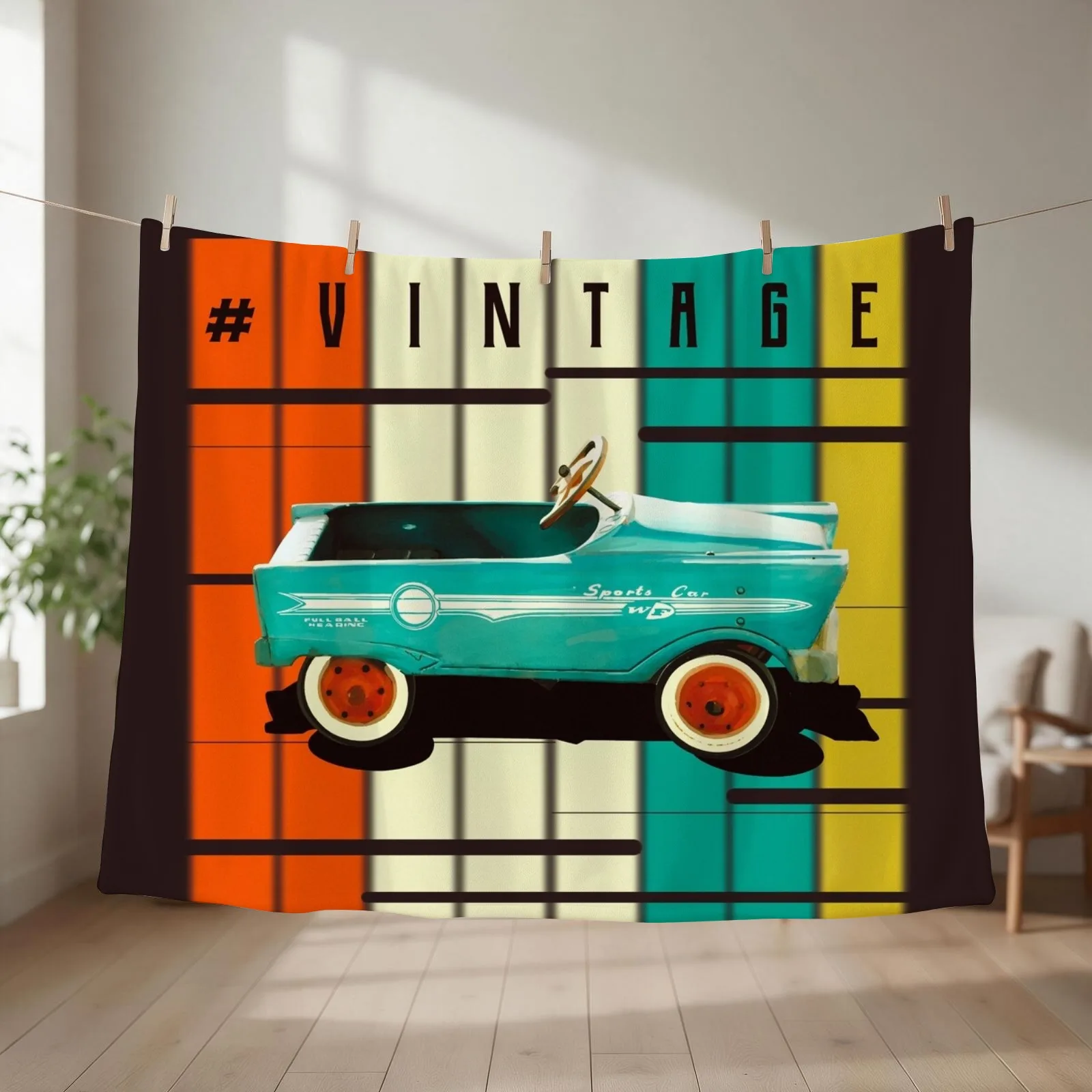 vintage pedals car Throw Blanket Nap warm for winter Soft Big Moving Blankets