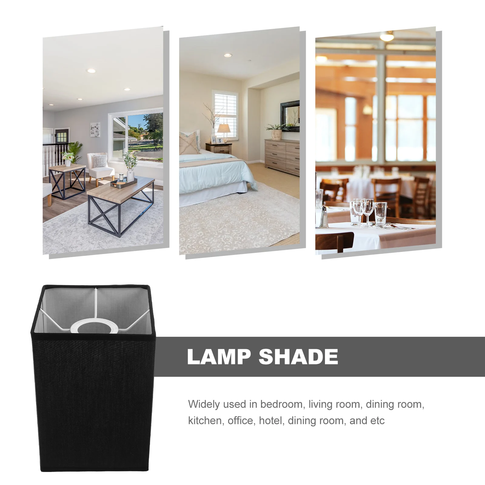 

Square Black Lamp Shade Desk Rustic Decor Floor Light Lampshade Wall Modern Shades for