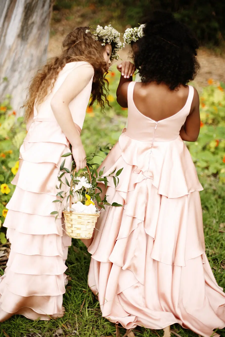 Vestidos de dama de honor de satén para niña, vestido de fiesta para boda, vestido de graduación para primera comunión, 2022