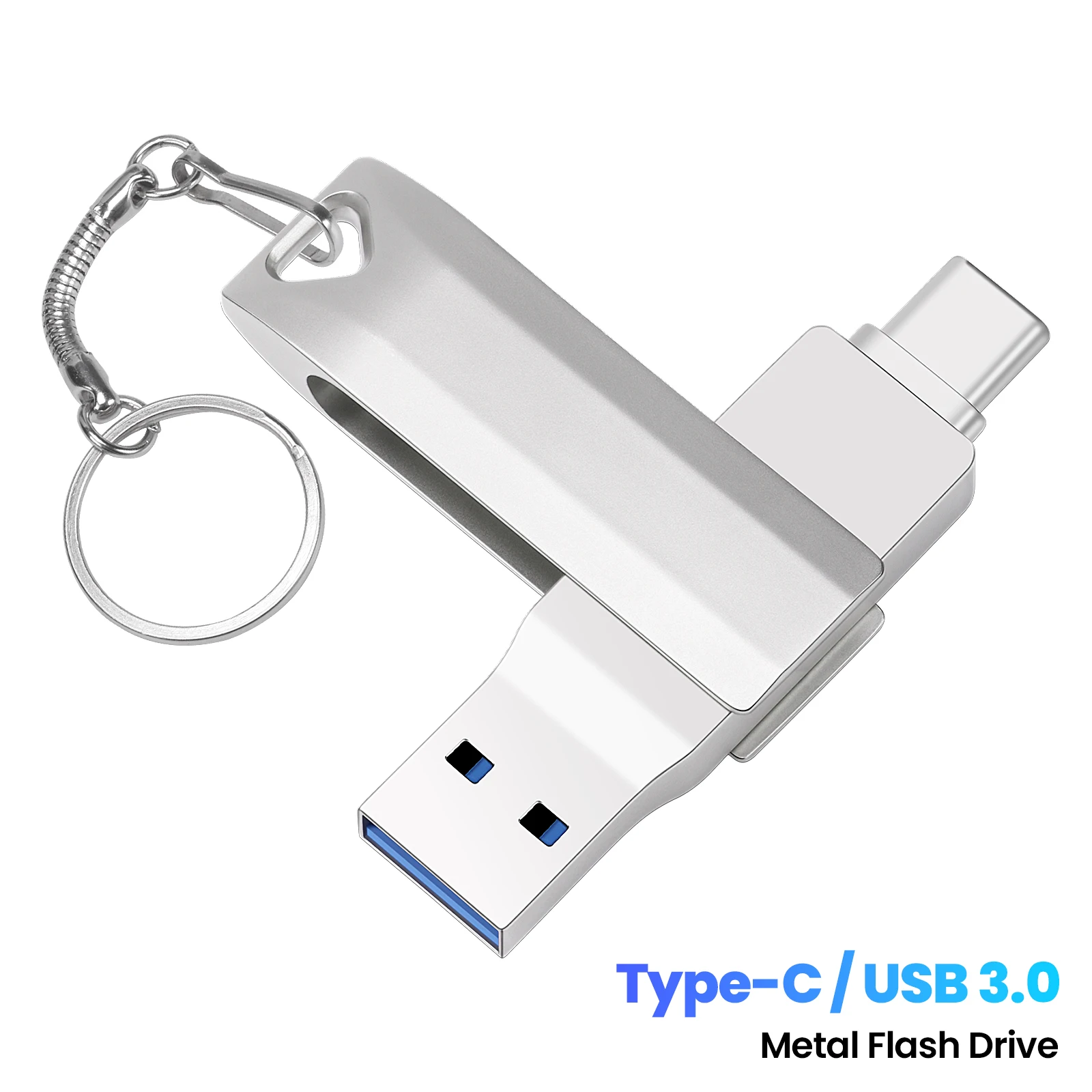 

USB-флеш-накопитель Type-C 128 ГБ, USB-C флешка, миниатюрный металлический флеш-накопитель 64 ГБ, серебристый USB-накопитель 32 ГБ, креативные бизнес-подарки, U-диск