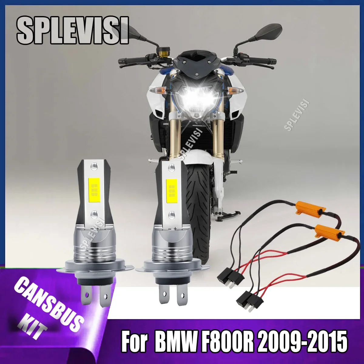 H7 CANbus Decoder Motorcycle Headlights - 200% Brighter Than Halogen For BMW F800R 2009 2010 2011 2012 2013 2014 2015