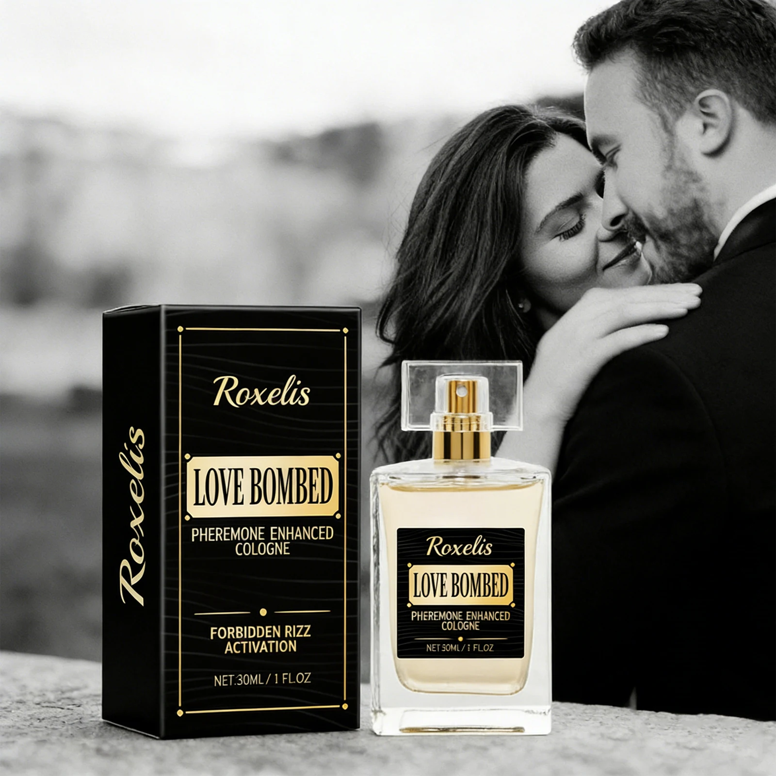 

ROXELIS 30ml Pheromone Enhanced Cologne for Men charming long-lasting scent boosts masculine allure perfect for romantic dating