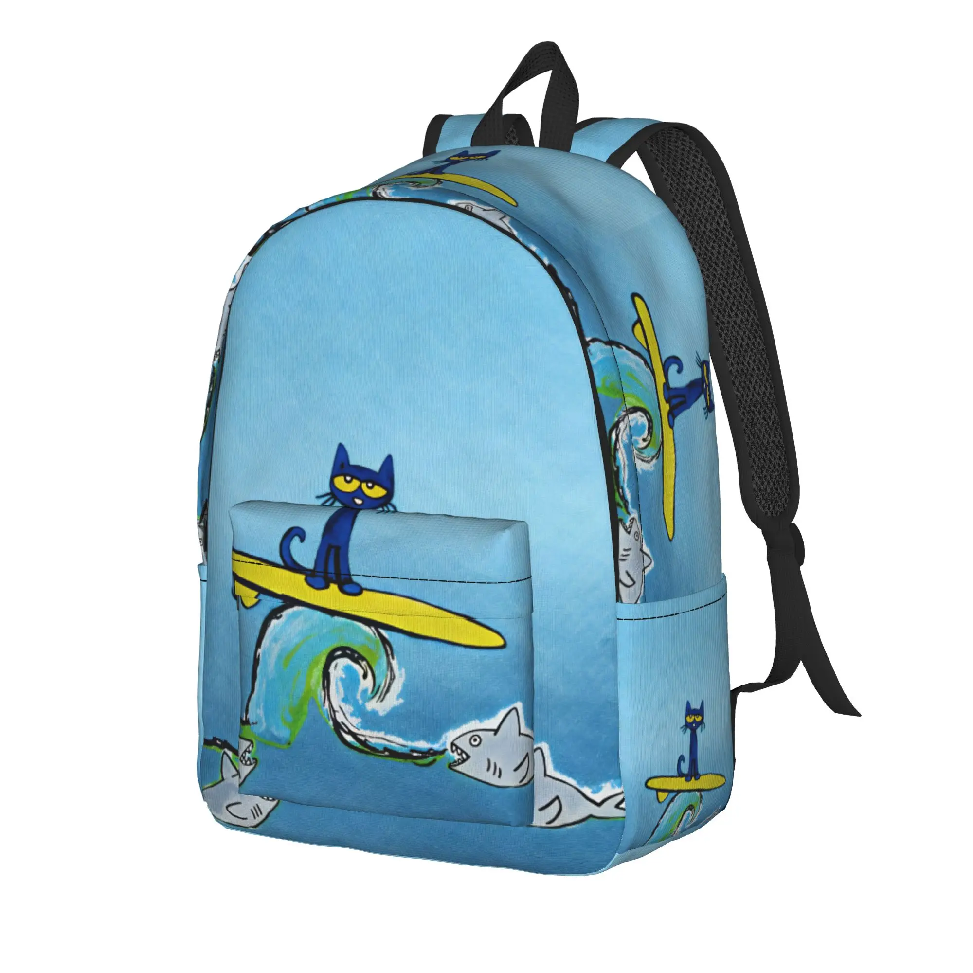 Pete The Cat Stars Comic Backpack  Cute Backpacks Male University Pattern High School Bags Designer Rucksack