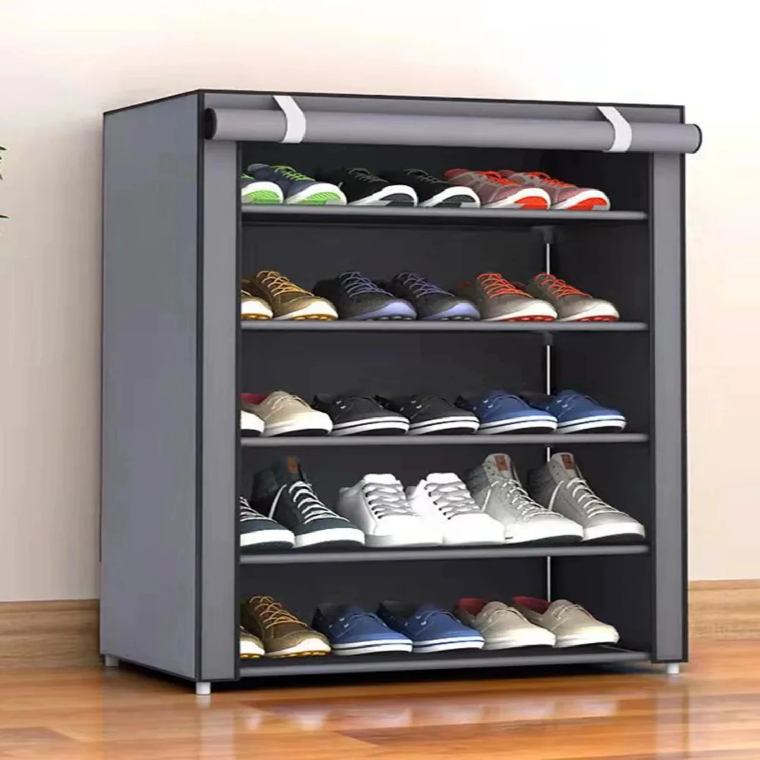 Space-saving Shoe Cabinet Organizer with 10/8/6 Layers - Minimalist Nonwoven Shoe Shelves for Dustproof Shoerack - Efficiently O