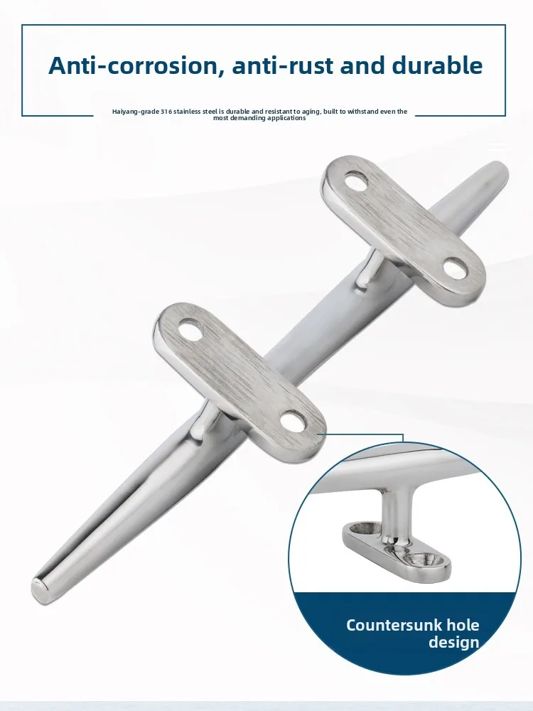 316 Stainless Steel Light Marine Sheep Angle Bolt Wharf Cable Pile Bolt Marine Yacht Parts Speedboat Round Cable Bolt