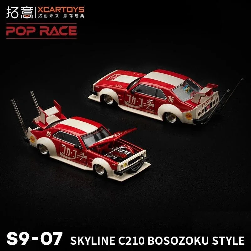 

(Предзаказ) Xcartoys x POP RACE x TINY 1:64 Skyline C210 Bosozoku Style Красная литая Коллекционная модель автомобиля