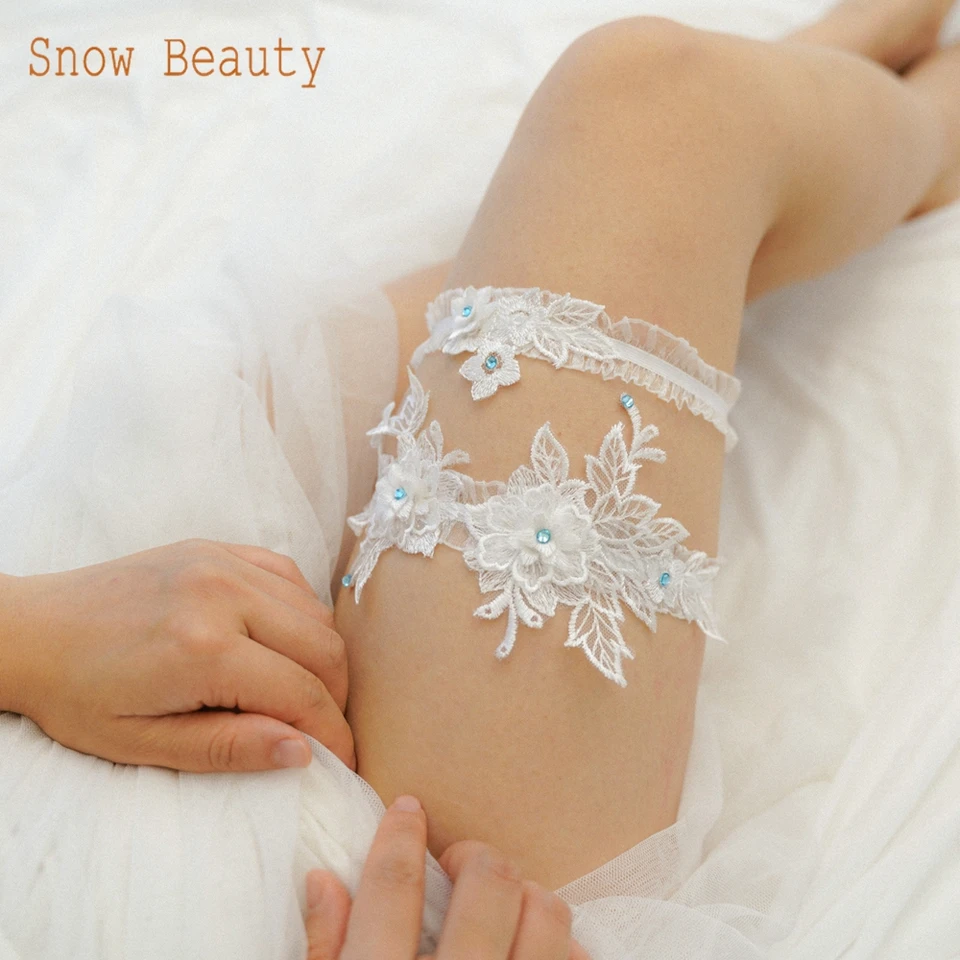 K07 Bridal Garter Belt Set New Design Elastic Trim Crystal Applique Wedding  Garter Belt Bridal Leg Bride Wedding Accessories