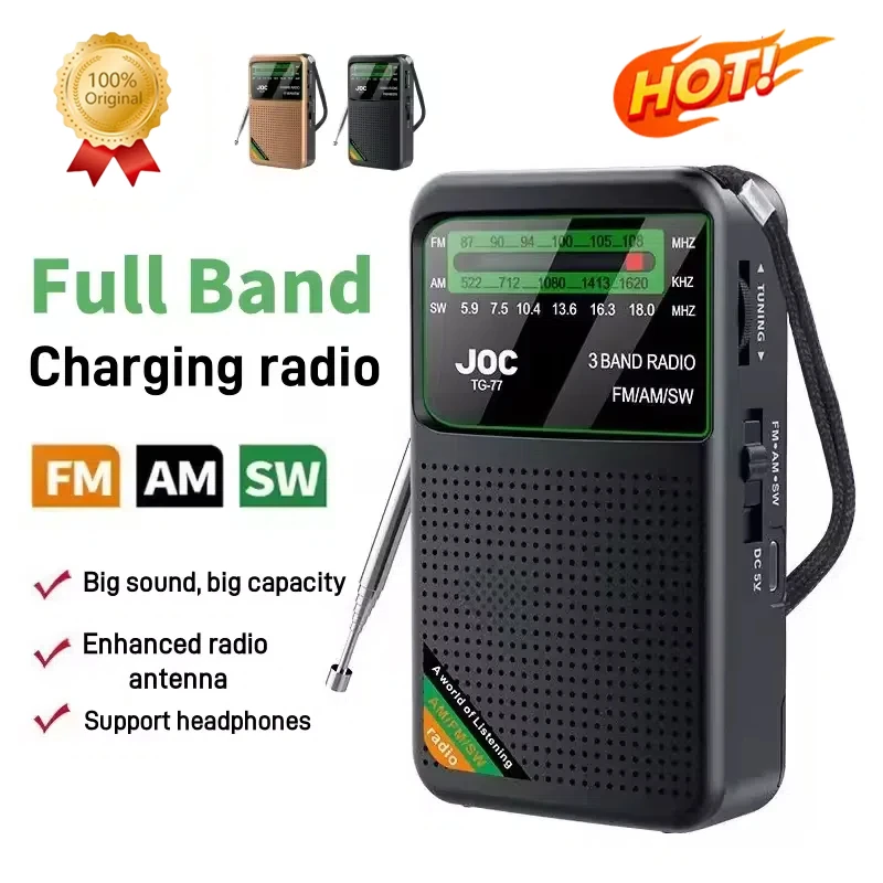 

Full Band Radio Portable Radio Am FmSw Multi-function Radio Excellent Reception Transistor Radio With Loud Speaker For Geriatric