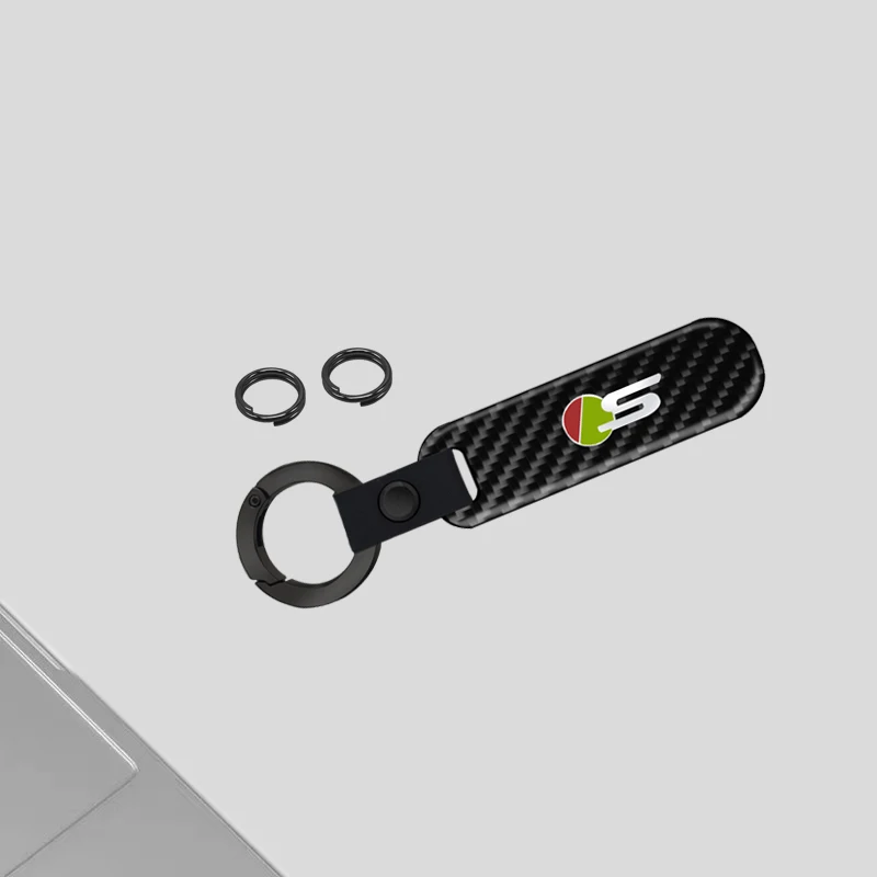 Carbon Fiber+Zinc Alloy Resin Car KeyChain Key Chain Keyring Key  Ring For X-TYPE F-TYPE XE XF XJ XK Jaguar Land Rover RS Emblem