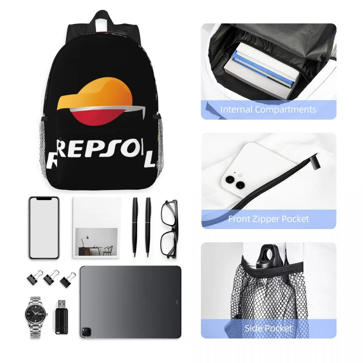 Repsol Rucksack Middle High College School Schüler Bücher tasche