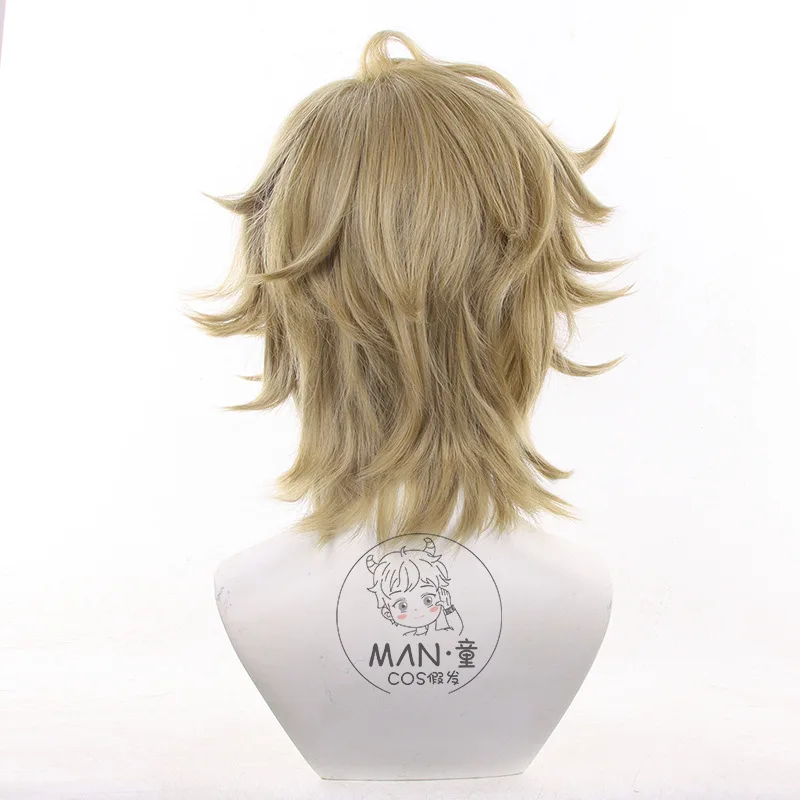 Identity V Meteorologist Cosplay Wig Sandy Side Part Teased Short Curls Stock Halloween Gift