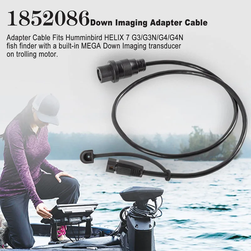 MKR-MDI-2-1852086 MDI Transducer Adapter Cable Replacement for Humminbird Helix 7 G3 / G4 Fish Finder , Boat Accessories