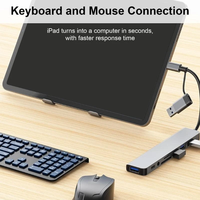 USB C Hub with for Professional Workstations Study Desks Type C USB Hub Featuring Fast Data Transfer for Notebook Laptop