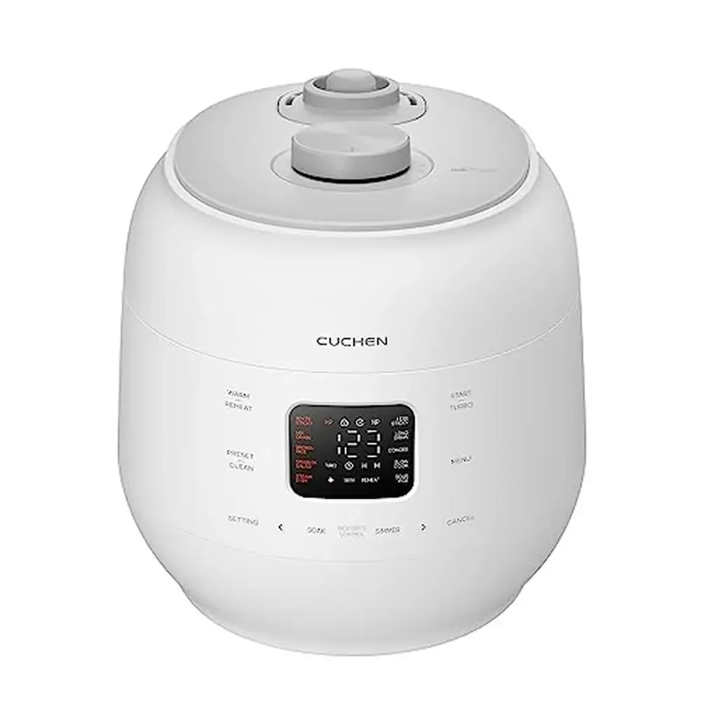 6 Cup Dual Pressure Rice Cooker High/Low Pressure 10 Menu Option Stainless Steel Inner Pot Triple Power Sealing Easy Open Handle