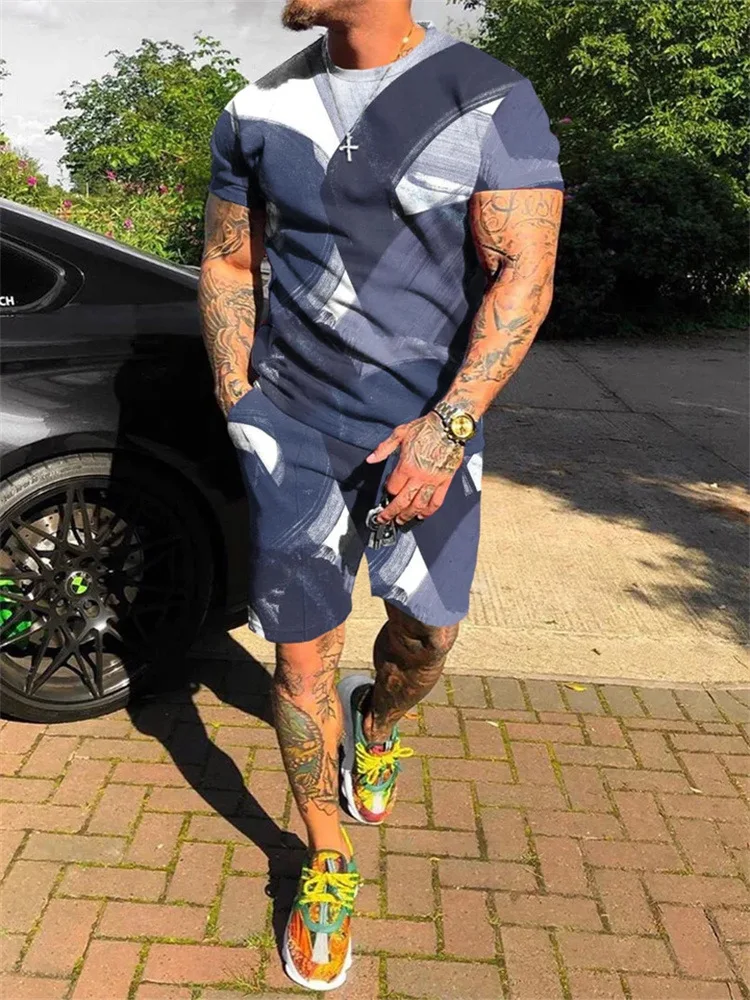 Neue 3D Gedruckt Amerikanischen Eulen Farbe Anzug Männlichen Mann Vintage Sportswear Kurze Outfits Sommer Männer Sets Trainingsanzug T Hemd Männer