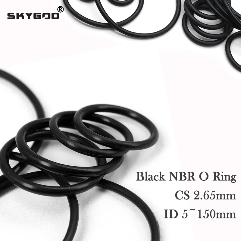 

10/50pcs NBR O Ring Seal Gasket CS 2.65mm ID 5/6/6.7 ~ 150mm Black Nitrile Rubber Spacer Oil/Corrosion Resistance Sealing Washer