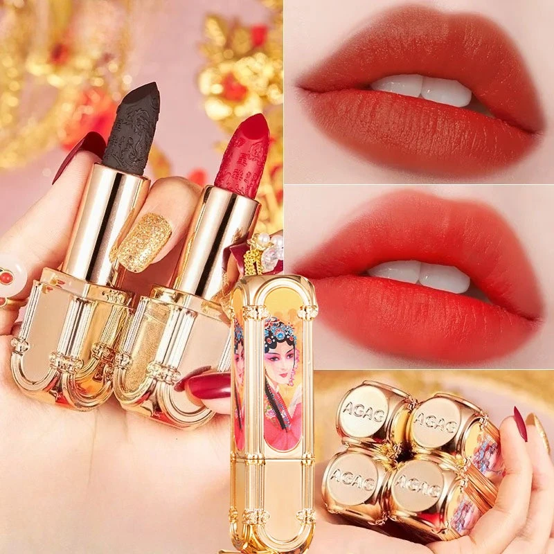 No makeup removal engraved characteristic lipstick long-lasting non-stick cup mist velvet matte easy to color improve complexion