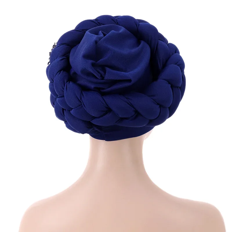 Handmade New African Cap Nigerian Wedding Gele African for Women Turban Cap Head Wrap Femme Knot Pre-Tied Bonnet Braid Turban