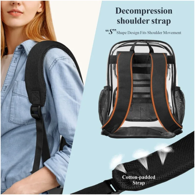 Large Capacity Transparent backpack Unisex Fashion Simple Portable Backpacks Multifunctional Waterproof Male Female Knapsack