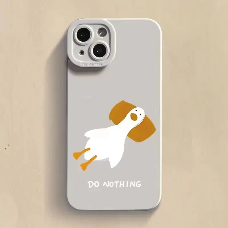 

Cute Cartoon Duck Silicone Phone Case For iPhone 15 14 13 12 11 16E 17 Pro Max XS XR X 7 8 Plus SE 13 Mini Shockproof Soft Cover