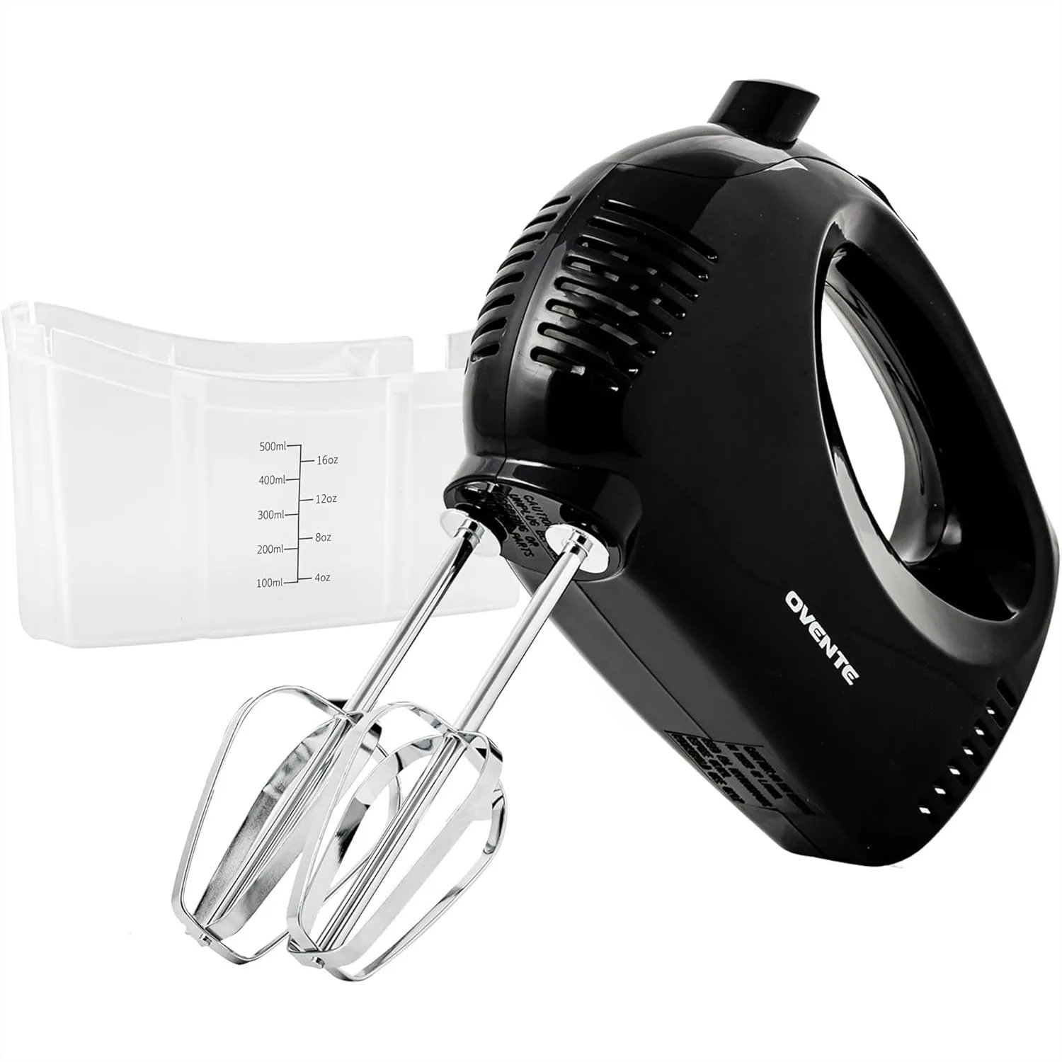 

150W Electric Hand Mixer With 5 Speeds, Stainless Steel Whisks, Compact Portable Design With Snap-On Storage Case For Baking And Cooking