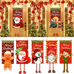 Christmas Hanging Flag Merry Christmas Decorations For Home 2024 Xmas Cristmas Ornaments Banner Noel Navidad Natal New Year 2025