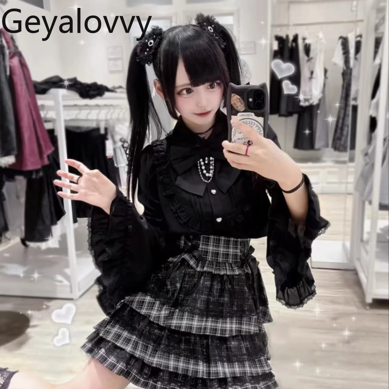 

Long Sleeve Top Solid Color Shirt Japanese Style Spring Autumn New Sweet Cute Women's Blouse Mass-Produced Lolita Shirts