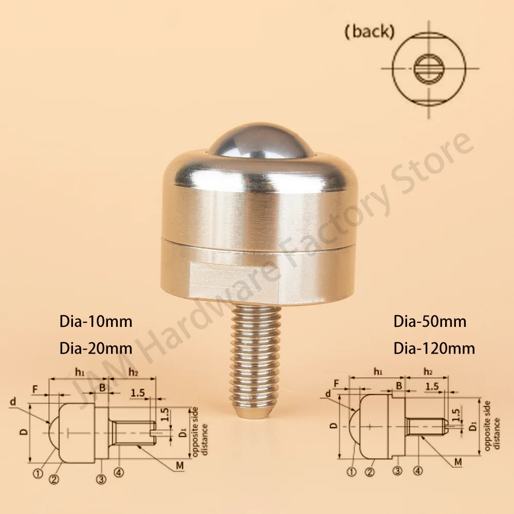 Factory Outlet MJ339 Milled Screw Mounting Type Ball Bearing Rollers  Ball Transfer Unit With Set Screw For Conveyor