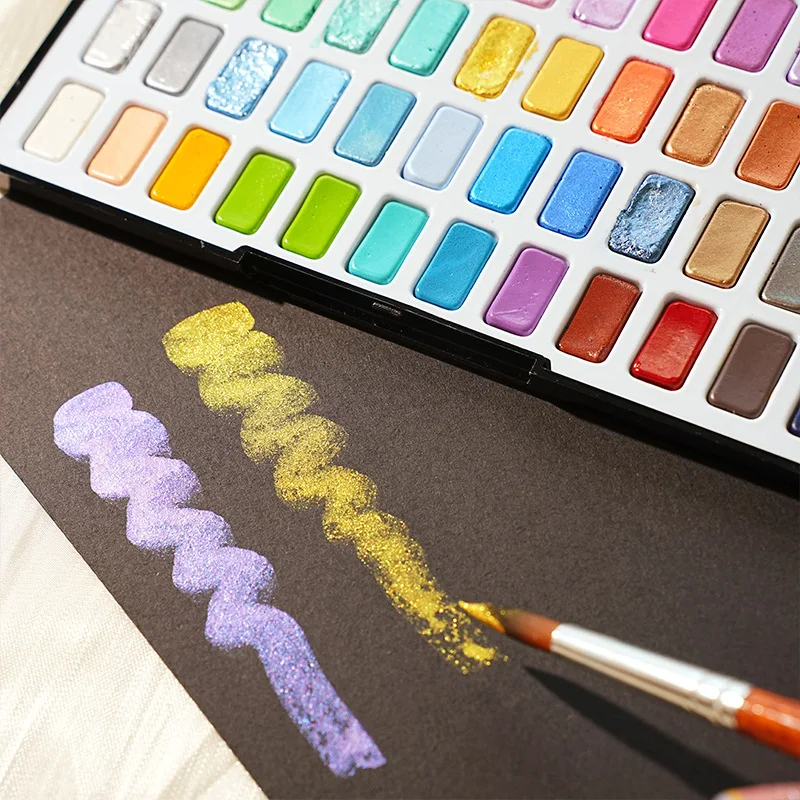 36/48/72color Solid Watercolor Pigment Rich Colors Easy To Use and Save for Outdoor Sketching Illustration Design Manicure