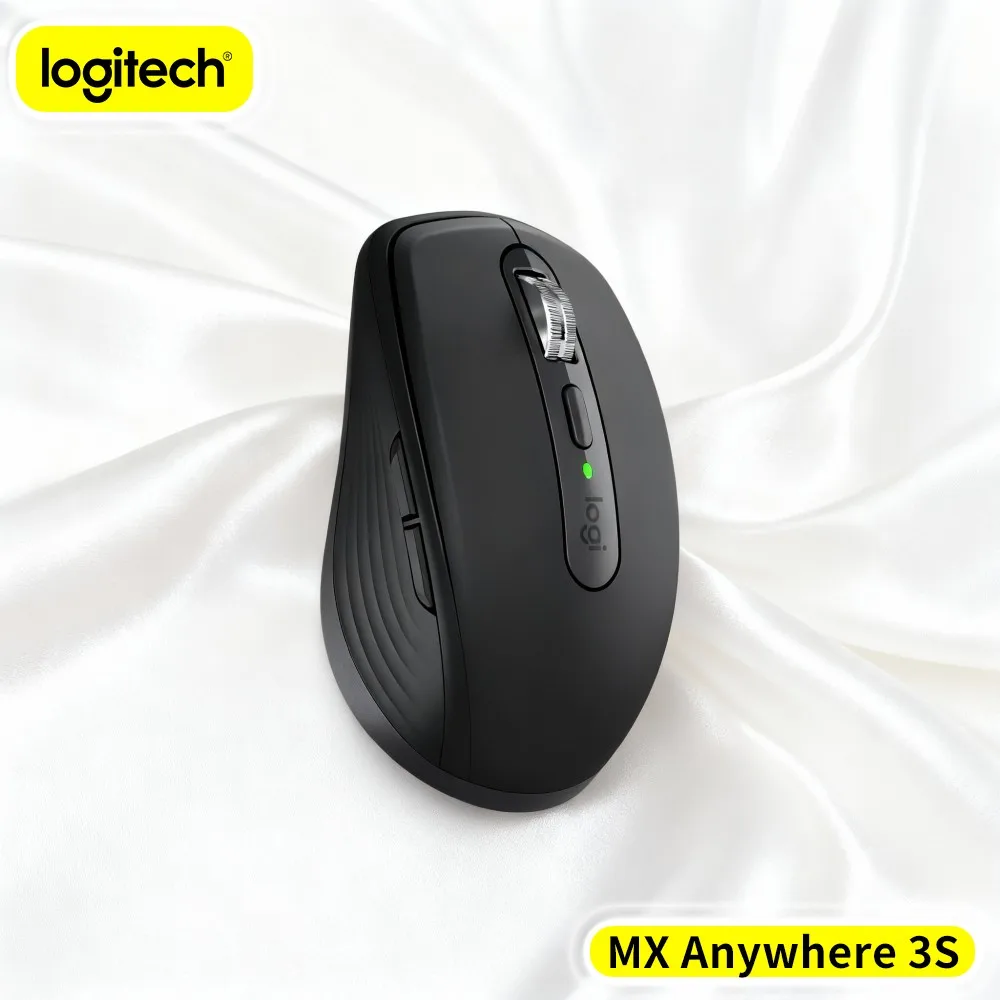 Portable MX Anywhere 3S Mouse - 8K DPI, Hyper-Scroll, Silent Click, Perfect For Bookstore Work Session & Office