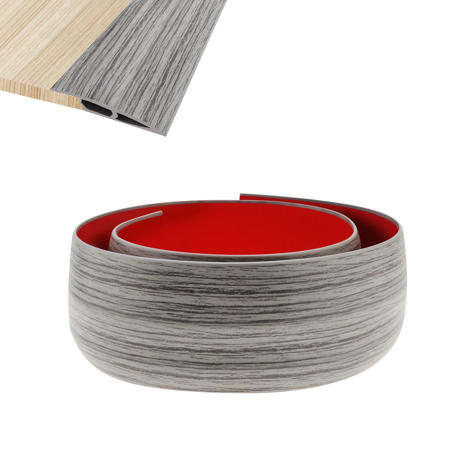 Lunghezza Autoadesiva Con Venature Del Legno Grigio 3,3 Piedi / 6,6 Piedi / 10 Piedi Striscia Di Transizioni Per Soglia Striscia Di Transizione Per Pavimenti / Tappeti In Pvc