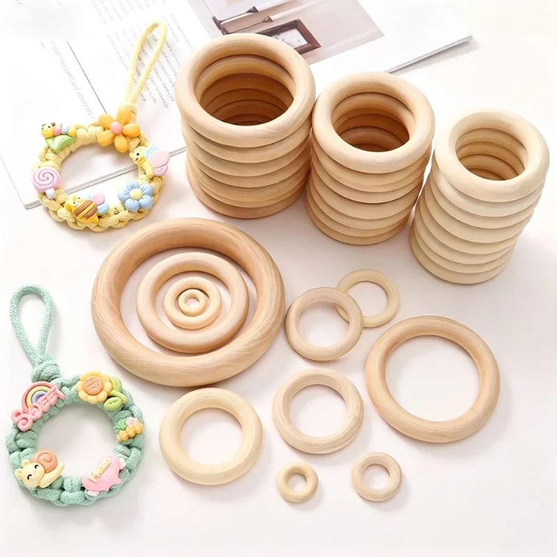 Blank Wood Hoops Round Wooden - Woodworking Xmas Decorations recension och pris